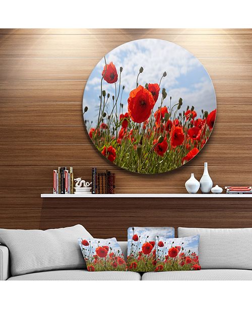 Design Art Designart Bright Red Poppy Flowers Photo Disc Flower