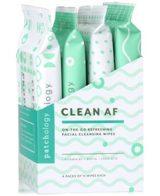 Patchology - Clean AF On-The-Go Refreshing Facial Cleansing Wipes, 4-Pk.