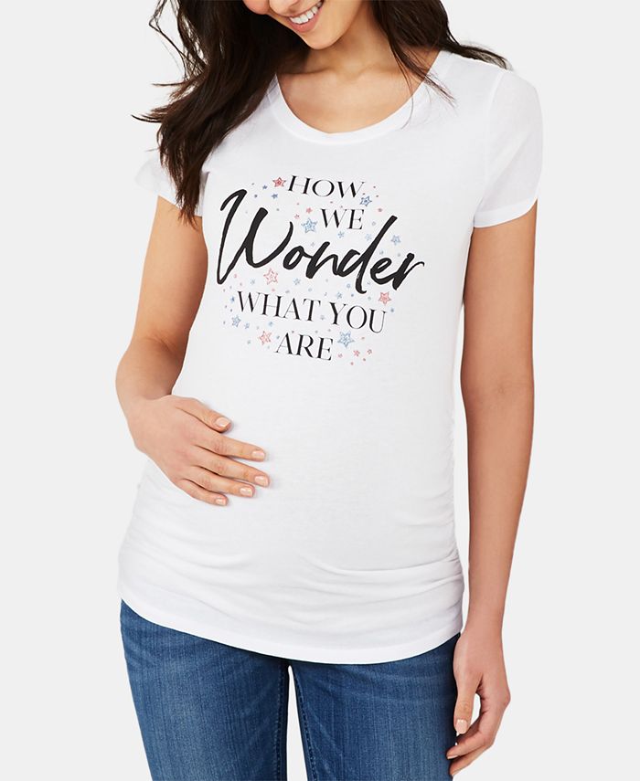 Motherhood Maternity How We Wonder What You Are™ Maternity Graphic Tee ...