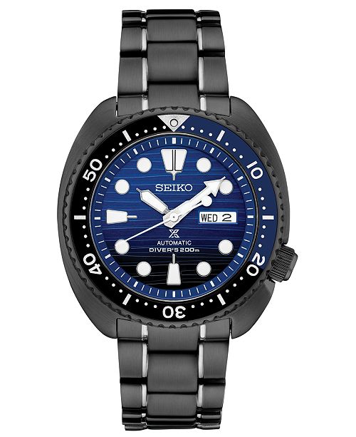 Seiko Men's Automatic Prospex Black Stainless Steel Bracelet Watch 45mm ...