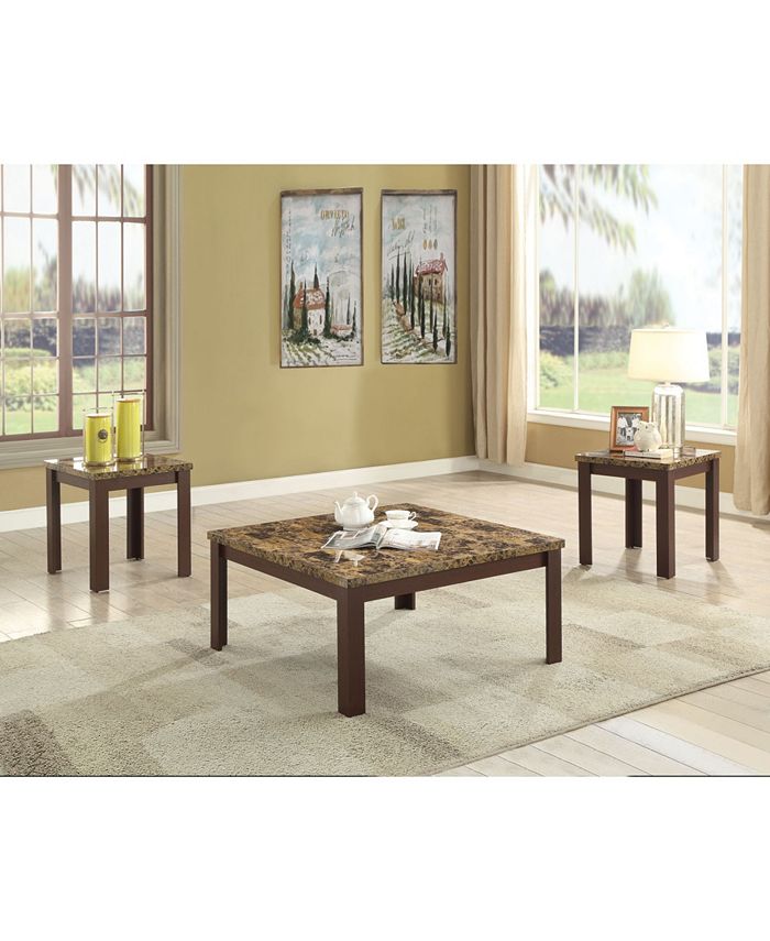 Acme Furniture Finely 3Piece CoffeeEnd Table Set Macy's