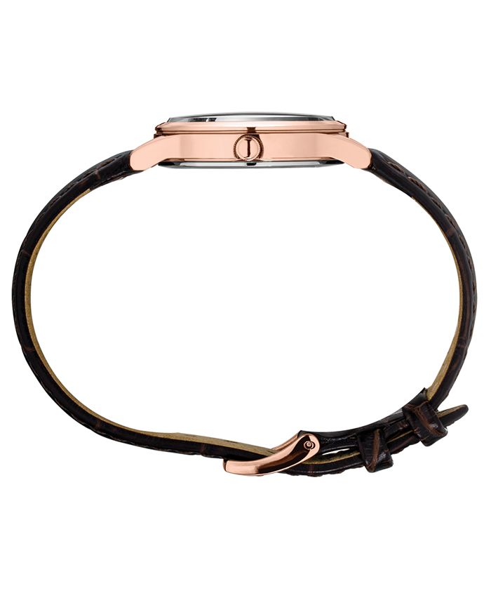 Seiko Women's Essential Brown Leather Strap Watch 28.7mm Macy's