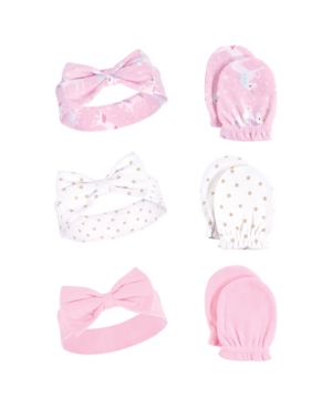 Hudson Baby Headbands and Scratch Mittens 6-Piece Set 0-6 Months
