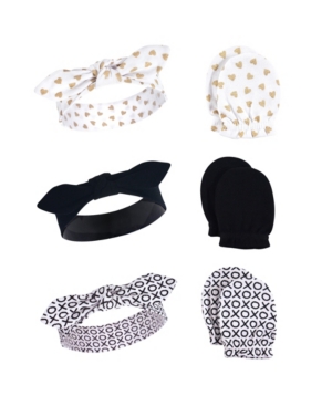 Hudson Baby Headbands and Scratch Mittens 6-Piece Set 0-6 Months