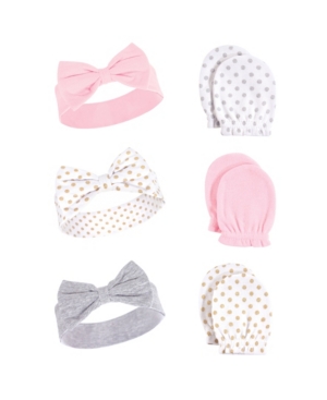Hudson Baby Headbands and Scratch Mittens 6-Piece Set 0-6 Months