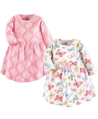 Touched by Nature Baby Girls 2Pk Long Sleeve Natural Dresses - Butterflies 36$