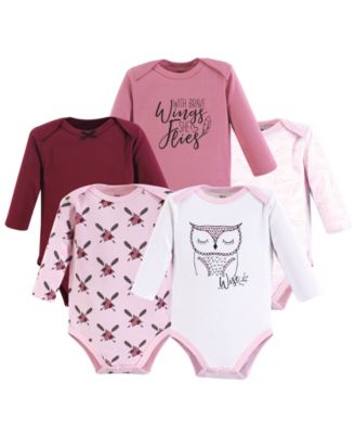 Yoga Sprout Baby Girls Multipack Five Long-Sleeve Bodysuits - Owl 26$