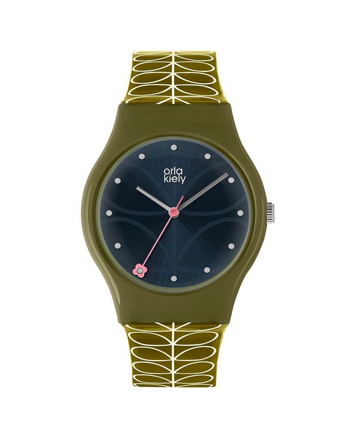 Lola Rose Orla Kiely Watch, Olive Strap With Buckle Closure - Macy's