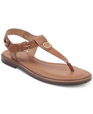Tommy Hilfiger Bennia T-Strap Flat Sandals Women's Shoes
