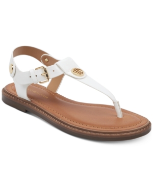 Tommy Hilfiger Bennia T-Strap Flat Sandals Women's Shoes