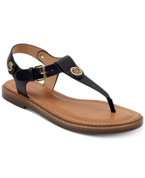 Tommy Hilfiger Bennia T-Strap Flat Sandals Women's Shoes