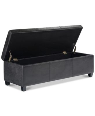 Avalon Contemporary Rectangle Storage Ottoman Bench 