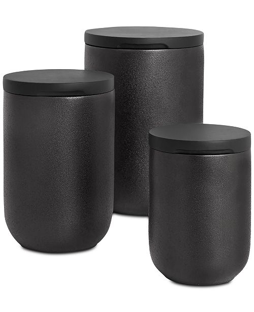 Hotel Collection Countertop Canister Set With Wood Lids Set Of 3