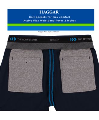 Haggar Men's The Active Series Straight-Fit  Performance Stretch Solid Dress Pants