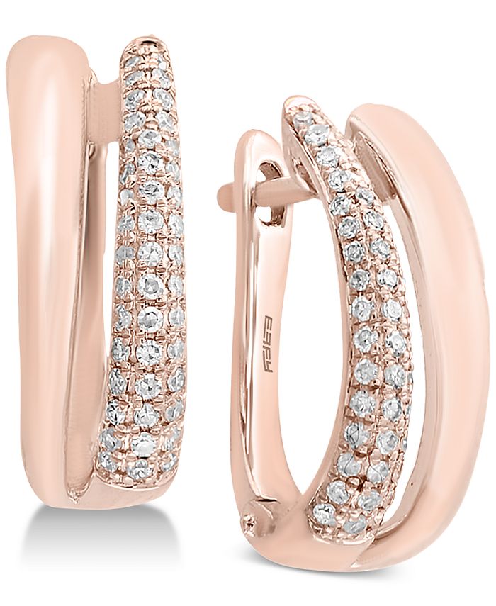 EFFY Collection EFFY® Diamond Hoop Earrings (3/8 ct. t.w.) in 14k Rose