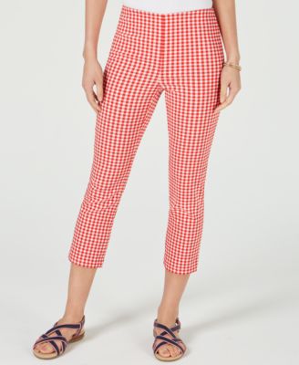 Charter Club - Gingham-Print Capri Pants