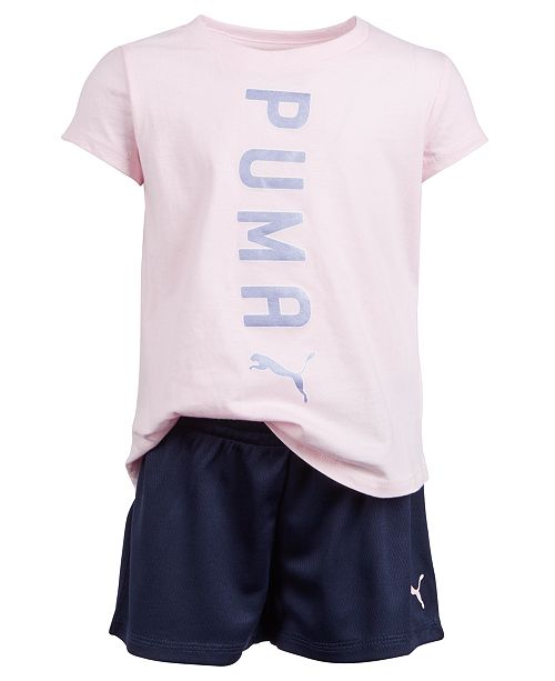 Puma Toddler Girls 2 Pc Logo T Shirt Shorts Set Reviews Sets