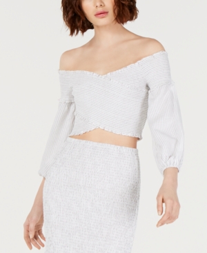 GUESS TRIXIE OFF-THE-SHOULDER CROP TOP