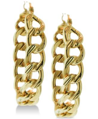 chain link gold earrings