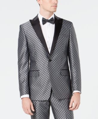Tallia - Men's Slim-Fit Medallion Jacquard Dinner Jacket