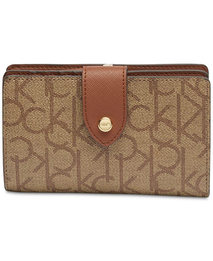 Calvin Klein Bifold Signature Floral Wallet & Reviews - Handbags ...