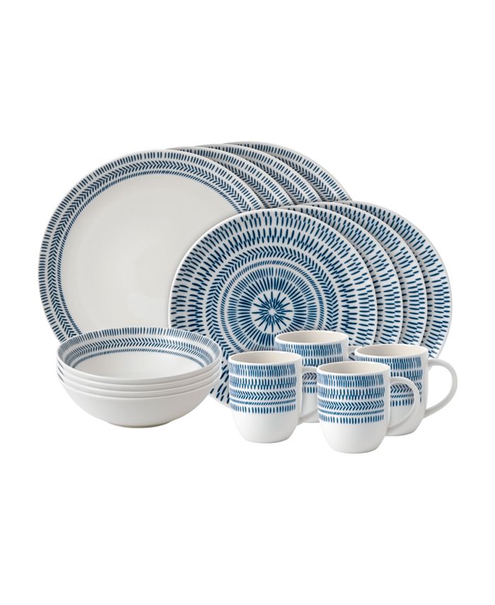 ED Ellen Degeneres Crafted by Royal Doulton Chevron 16Piece Dinnerware