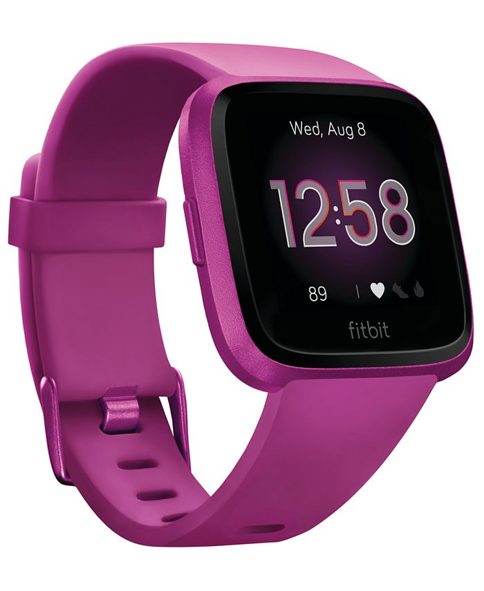 Fitbit Versa Lite Mulberry Strap Smart Watch 39mm - Macy's