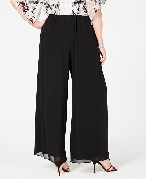 Alex Evenings Plus Size Wide-Leg Chiffon Pants & Reviews - Pants & Leggings - Women - Macy's