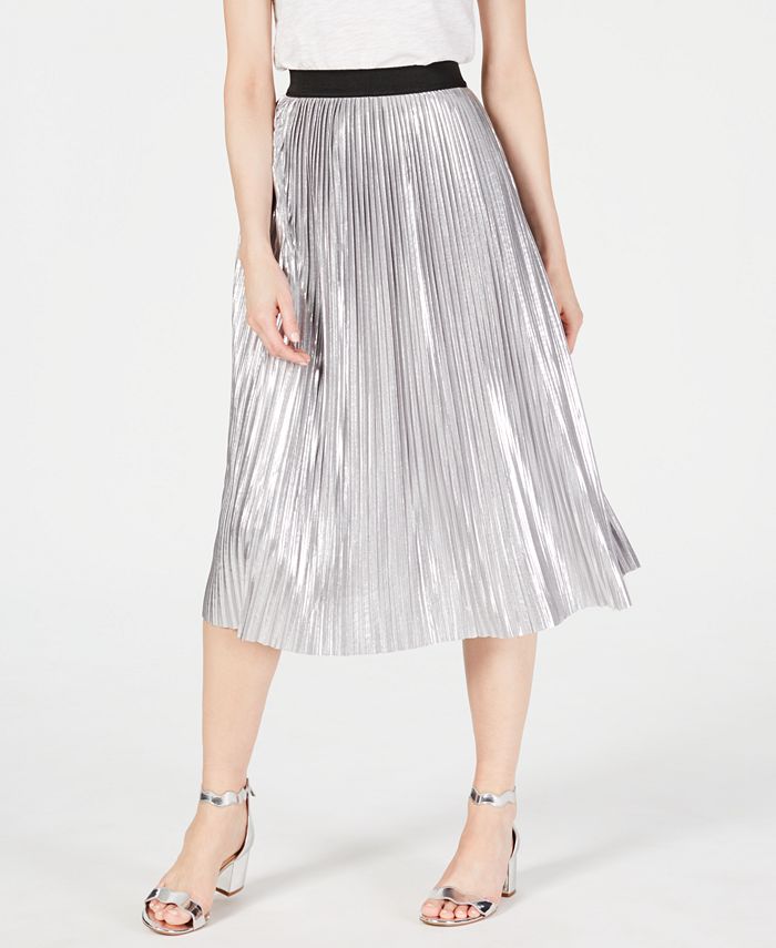 INC International Concepts I.N.C. Petite Pleated Metallic Skirt ...