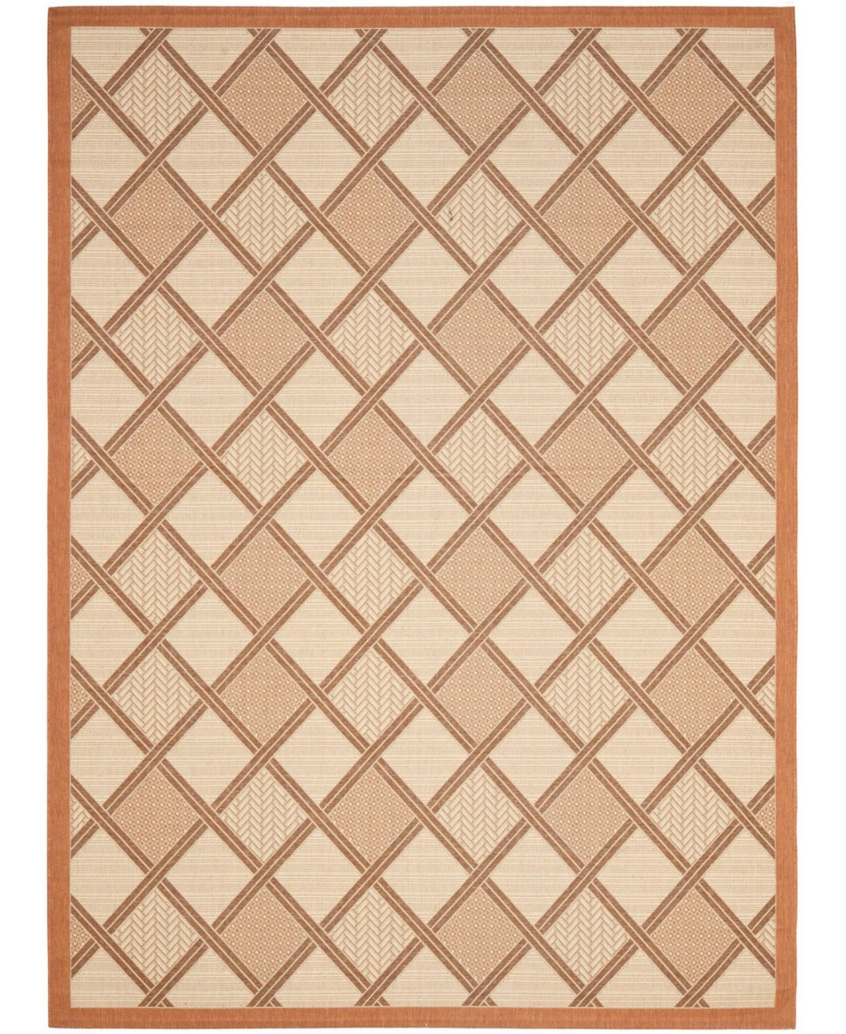 Safavieh Courtyard Cream and Terracotta 8' x 11' Outdoor Area Rug - Cream