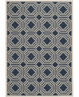 Courtyard CY6112 Navy and Beige 5'3" x 7'7" Outdoor Area Rug