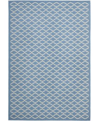 Courtyard CY6919 Blue and Beige 5'3" x 7'7" Sisal Weave Outdoor Area Rug
