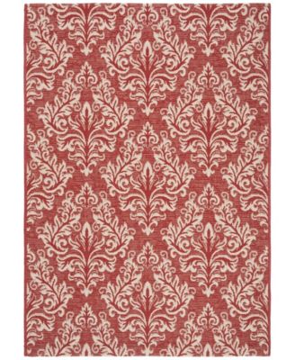 Courtyard CY6930 Red and Creme 5'3" x 7'7" Outdoor Area Rug