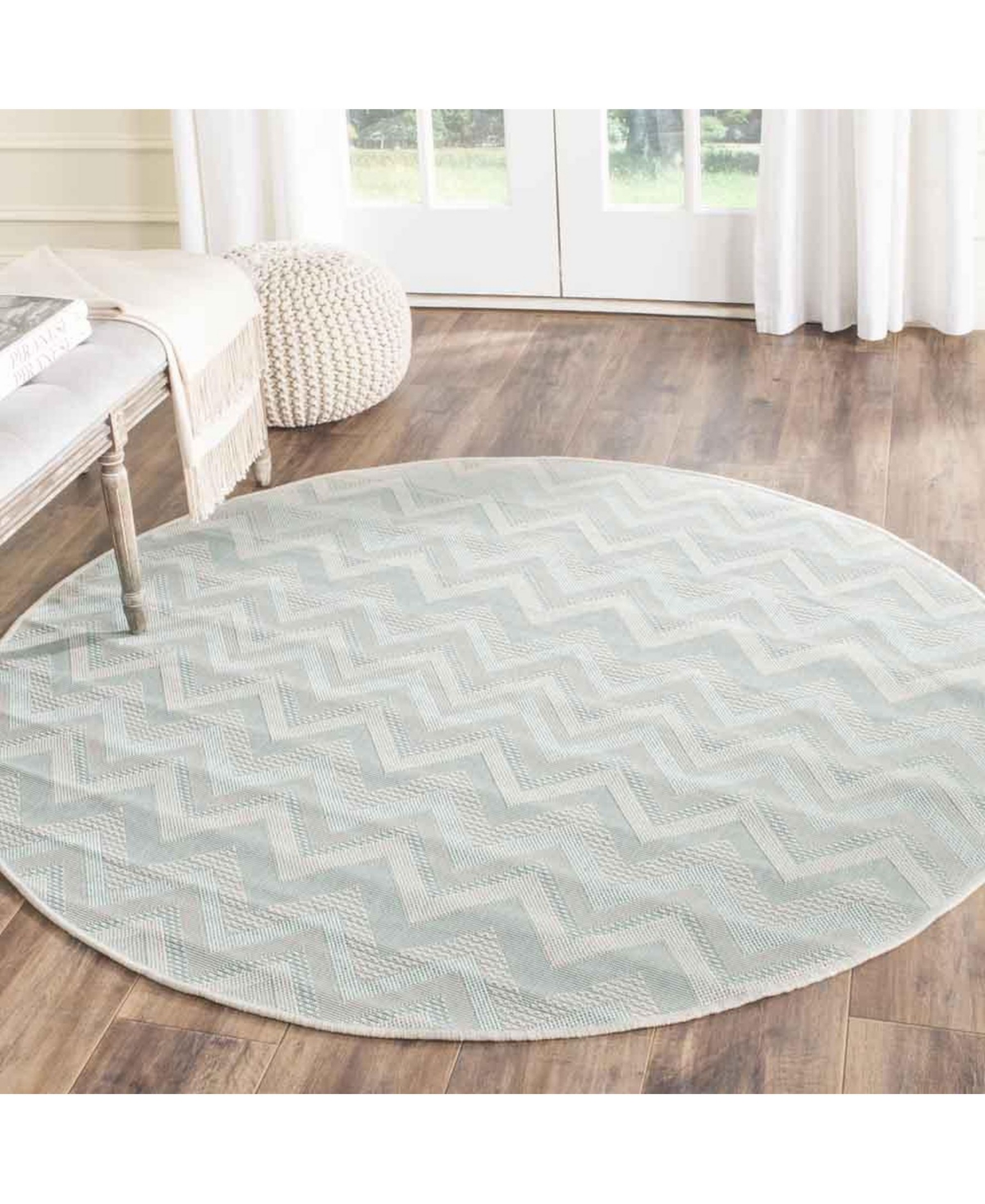 Safavieh Courtyard CY6155 Light Gray and Aqua 5'3