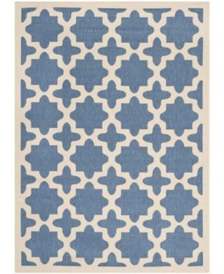 Courtyard CY6913 Blue and Beige 5'3" x 7'7" Sisal Weave Outdoor Area Rug
