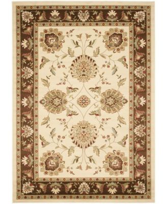 Lyndhurst LNH555 Ivory and Brown 8' x 11' Area Rug