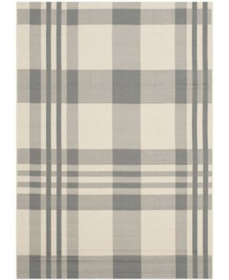 Courtyard CY6201 Gray and Bone 5'3" x 7'7" Outdoor Area Rug