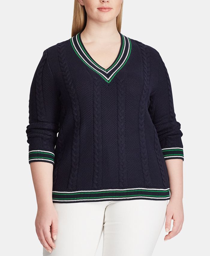 Lauren Ralph Lauren Plus Size Cotton Cricket Sweater & Reviews ...