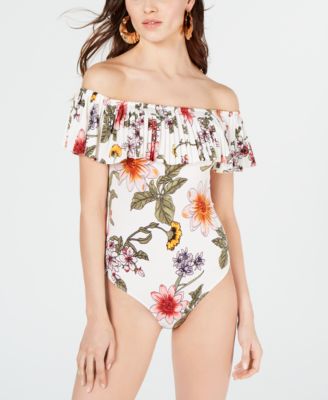 GUESS - Off-The-Shoulder Pleated Bodysuit