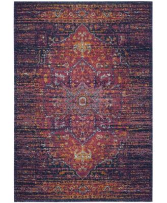 Evoke EVK275 Blue and Fuchsia 5'1" x 7'6" Area Rug