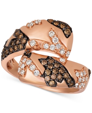 image of Le Vian Chocolatier Diamond Bypass Ring (5/8 ct. t.w.) in 14k Rose Gold