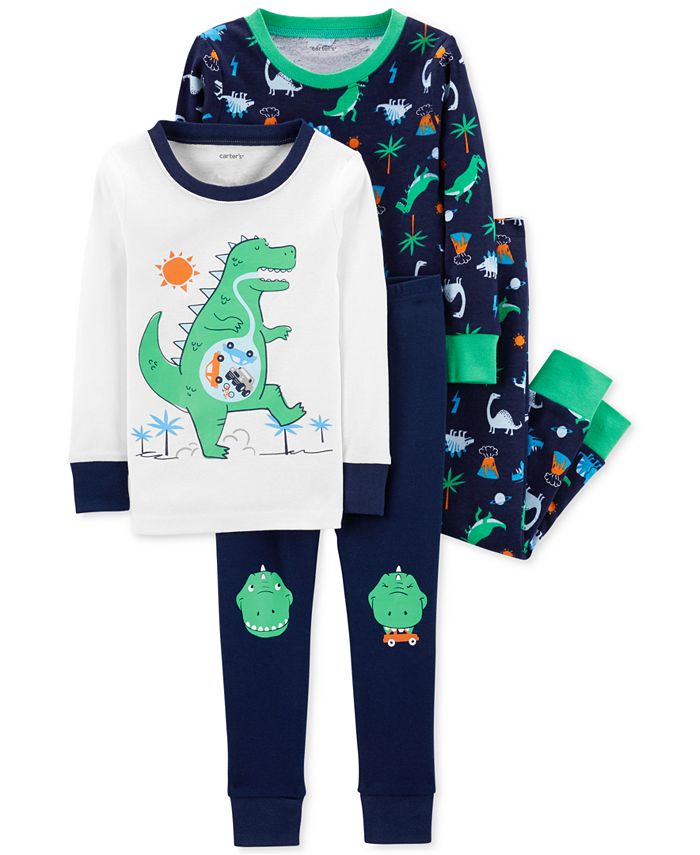 Carter's Baby Boys 4-Pc. Dino-Print Cotton Pajamas Set - Macy's
