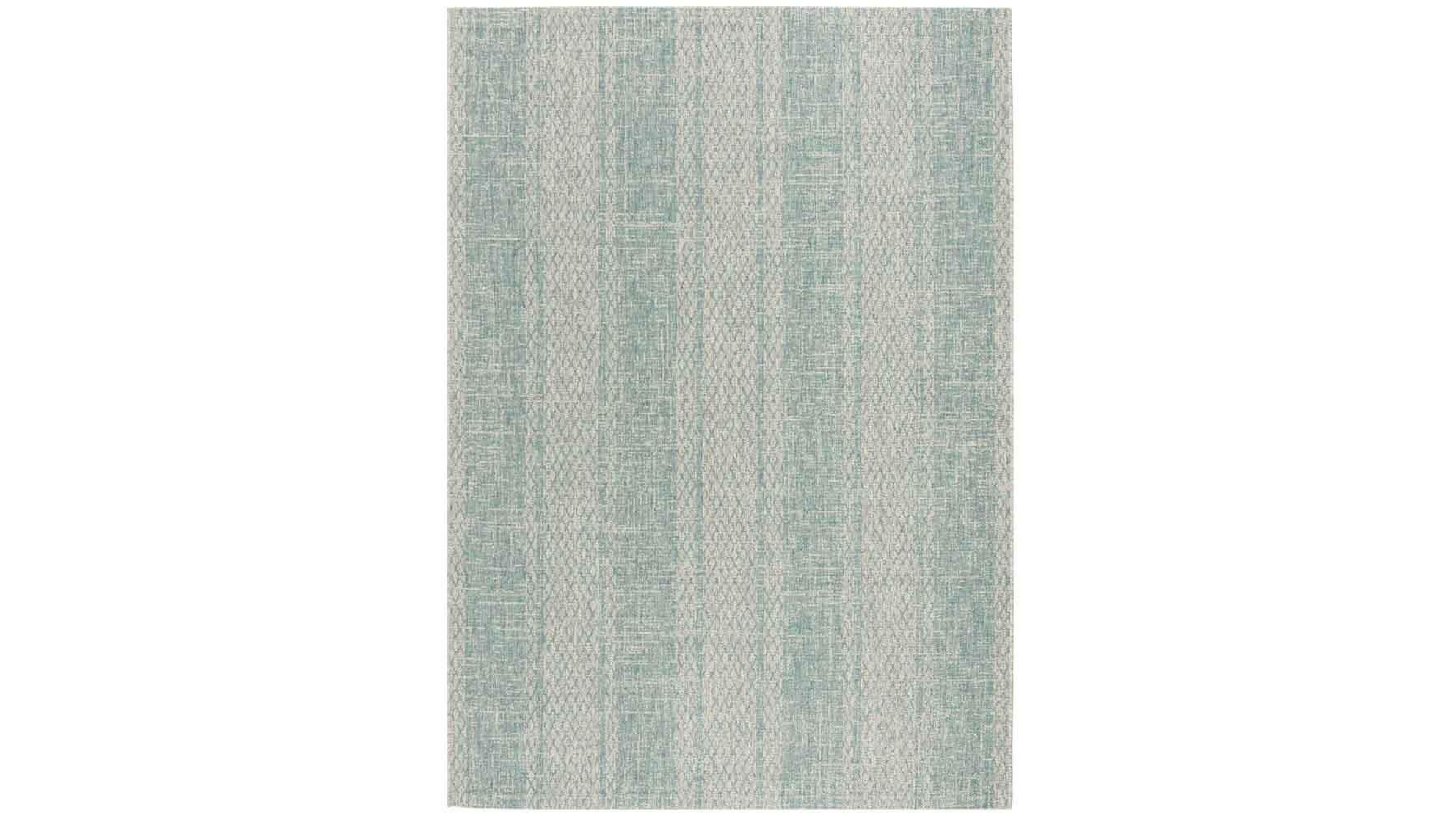 Safavieh Courtyard CY8736 Light Gray and Aqua 8' x 11' Sisal Weave Outdoor Area Rug