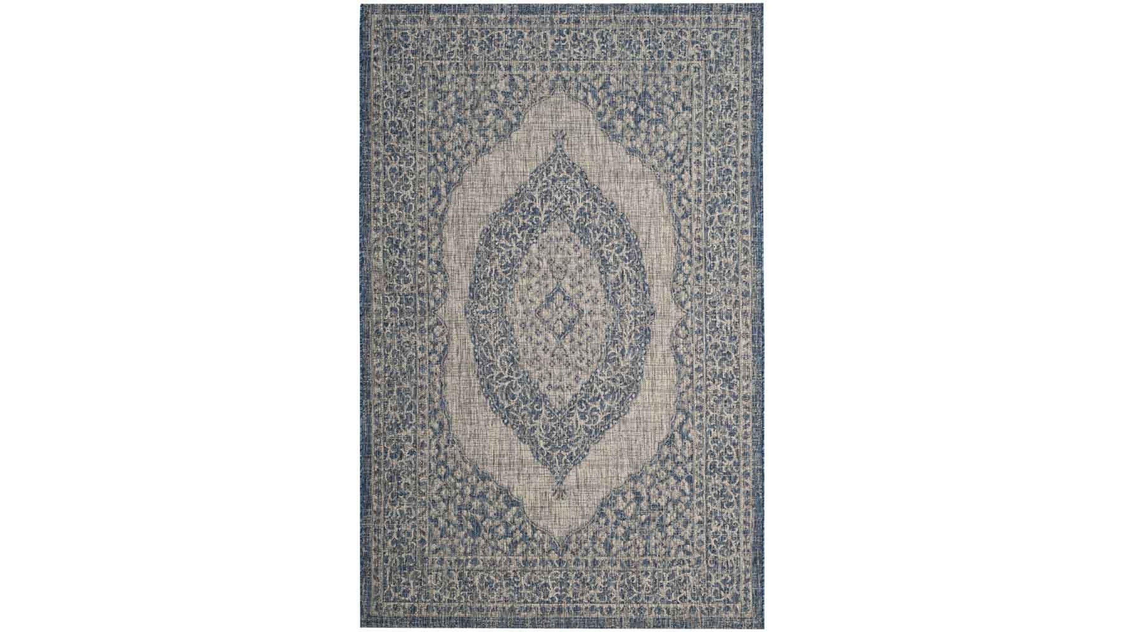 Safavieh Courtyard CY8751 Light Gray and Blue 8' x 11' Sisal Weave Outdoor Area Rug