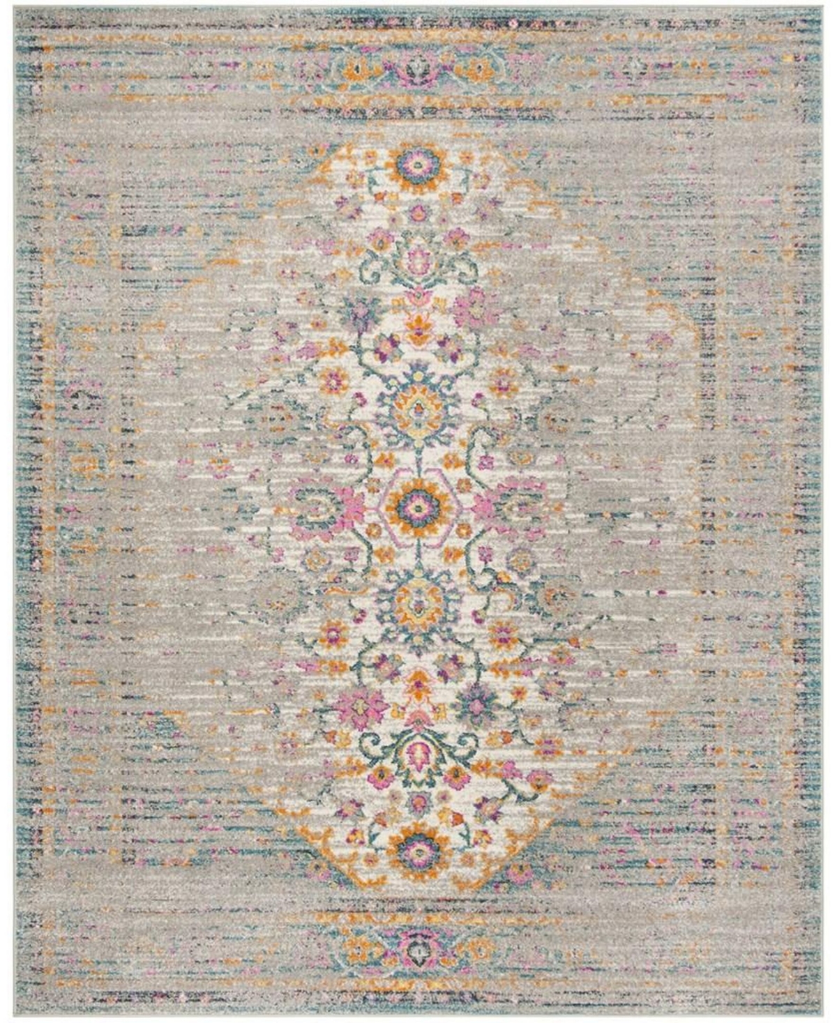 Safavieh Madison MAD122G 9' x 12' Area Rug - Light Grey/Fuchsia