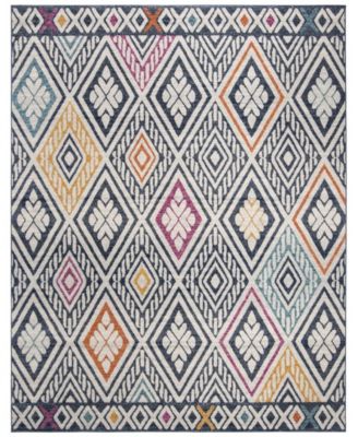 Evoke EVK286 Navy and Ivory 8' x 10' Area Rug