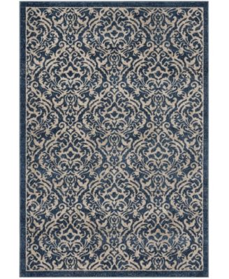 Brentwood BNT810 Navy and Creme 5'3" x 7'6" Area Rug