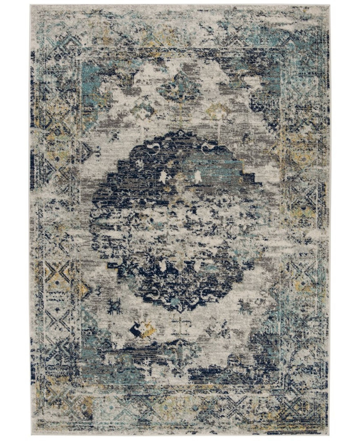 Safavieh Madison MAD158F Light Gray and Blue 9' x 12' Sisal Weave Area Rug - Light Gray