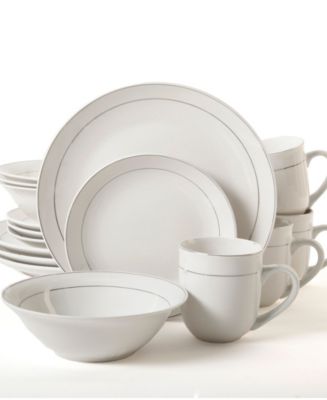 Laurie Gates Platinum Moon 16 Piece Dinnerware Set - Macy's