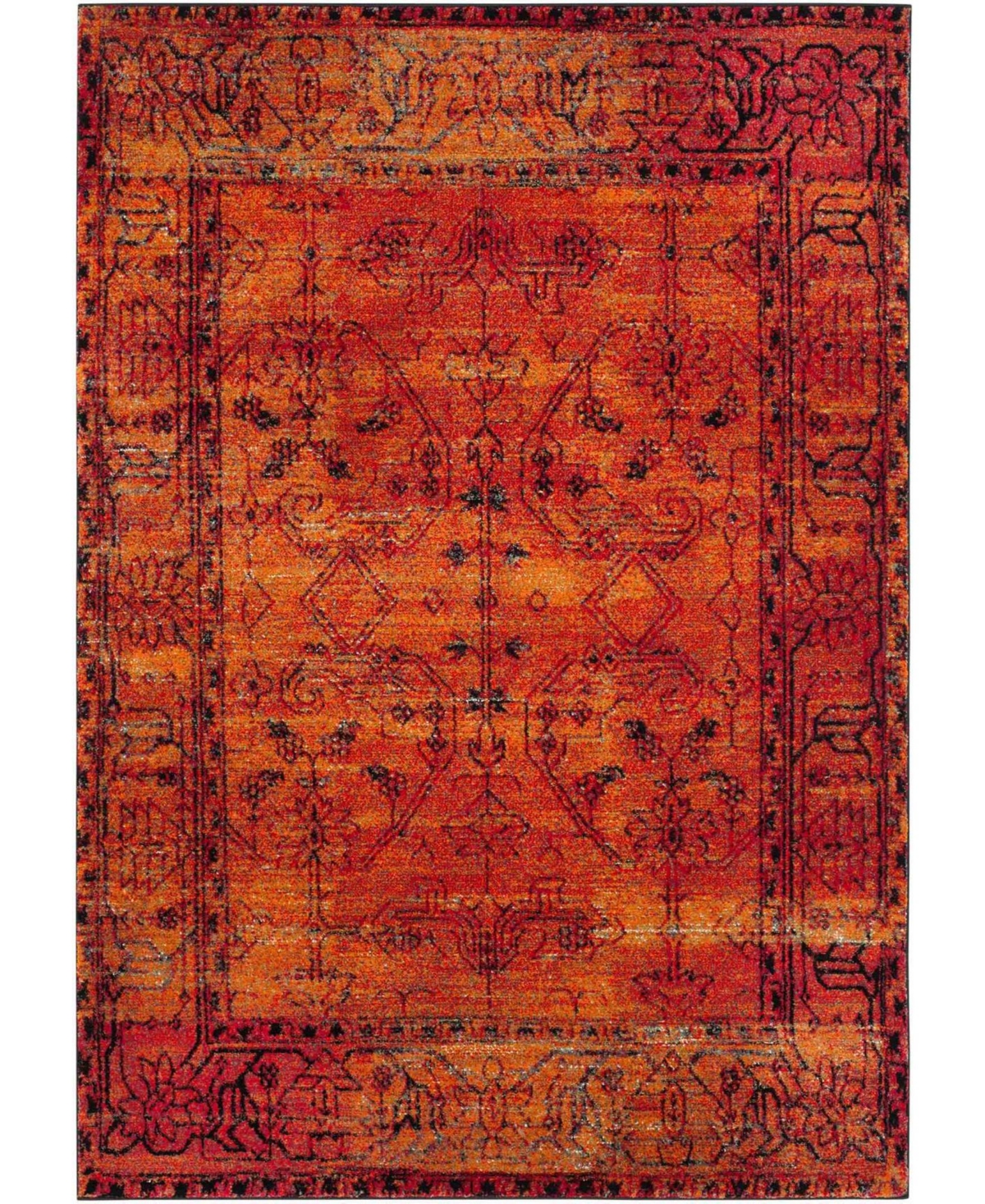 Safavieh Vintage Hamadan Orange 6'7in x 9' Area Rug - Orange